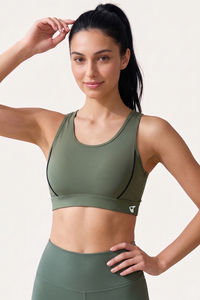Zelocity Medium Impact Quick Dry Sports Bra - Four Clover Leaf — thumbnail 2